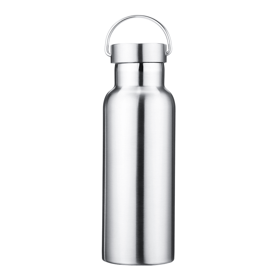 500Ml 600Ml 800Ml Water Bottle 304 Stainless Steel Wide Mouth Vacuum Cup with Outdoor Carabiner