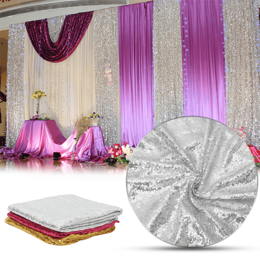 300X130Cm Sparkle Sequin Table Cloth Curtain for Valentine'S Day Weeding Decorations