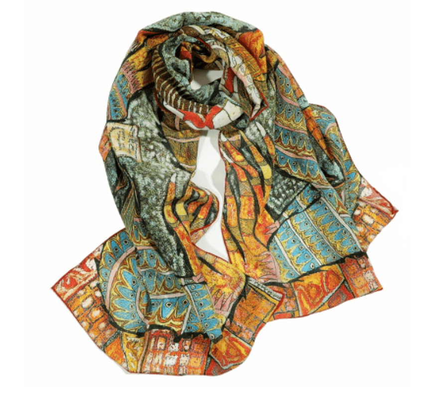 Silk Oil Painting Scarf Female Silk