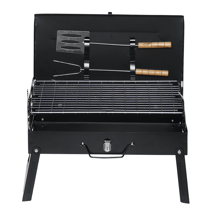 Heavy-Duty Folding Barbecue Oven Set Campfire Grill Outdoor Portable BBQ Grill Square Stove Set