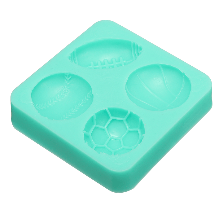 3D Silicone Football Basketball Fondant Mold Cake Sugar Chocolate Baking Tool Baking Mold