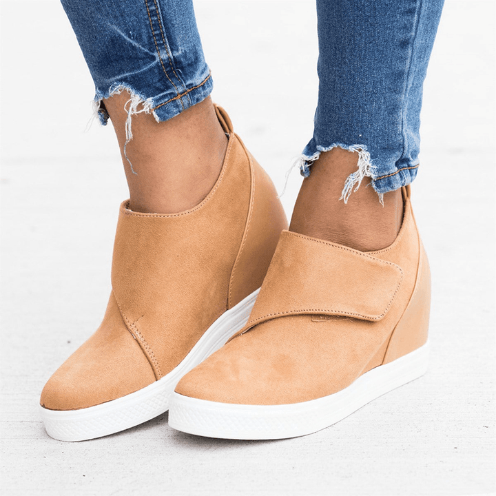 Women Hook Loop Hidden Heel Casual Loafers - MRSLM