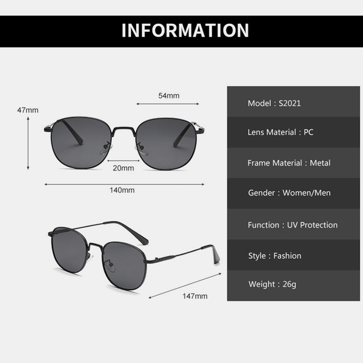 Unisex Retro Small Metal Square Frame Outdoor UV Protection Fashion Sunglasses