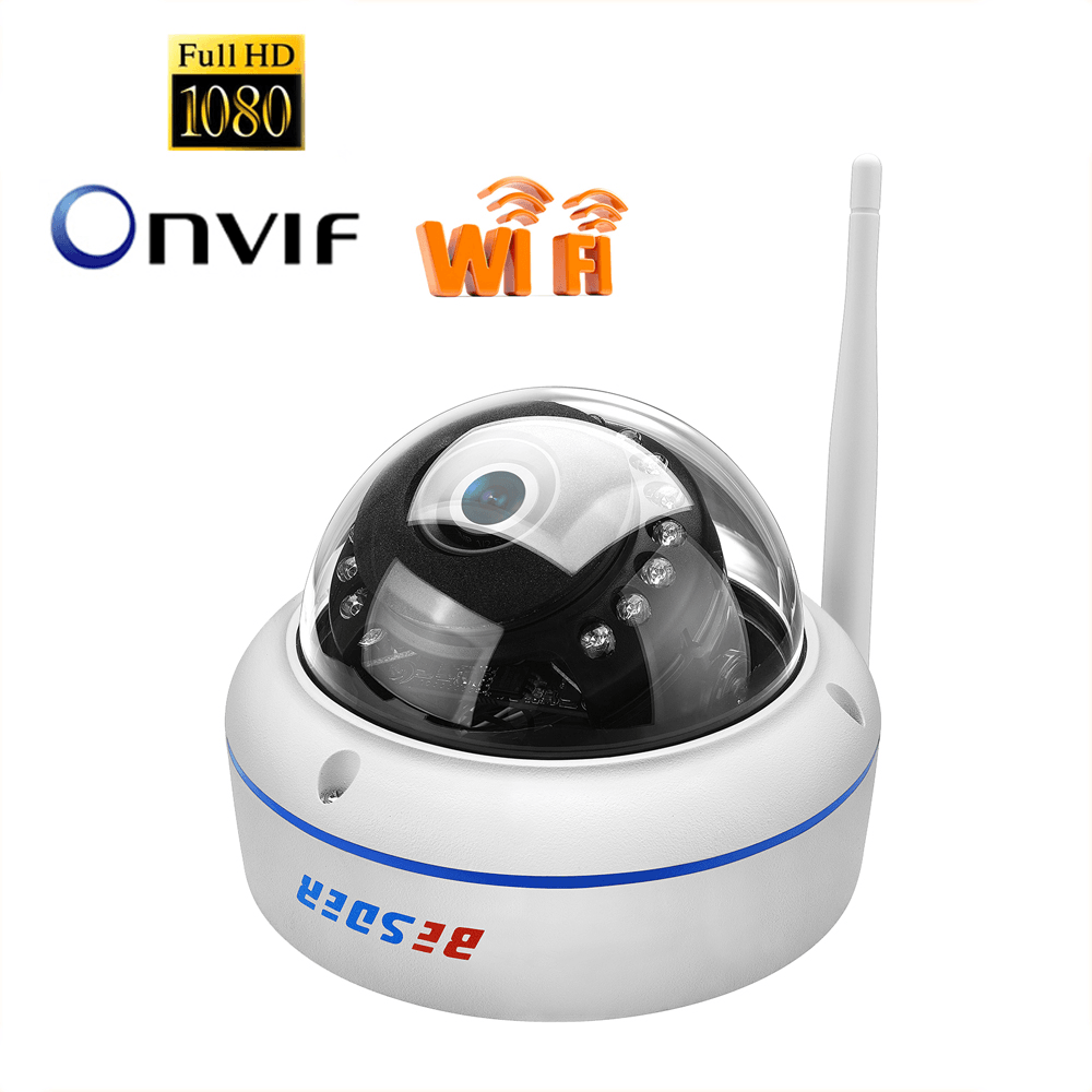 BESDER 6003MW-HX201 Vandal-Proof 1080P HD IP Camera Wifi AP Hotspot ONVIF P2P Moving Detection Alert Dome Security Baby Monitors