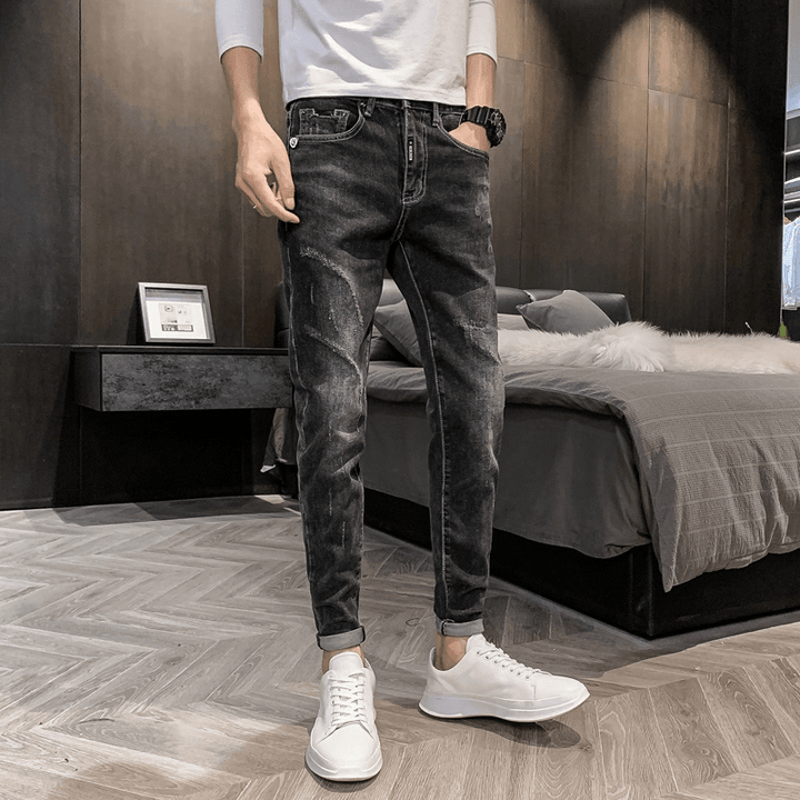 Stretch Slim Casual Pants with Small Feet