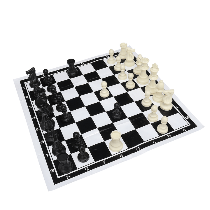 32 Piece Game Chess Foldable 9.5/7.5/6.4Cm King Knight Set Outdoor Recreation Family Camping Game