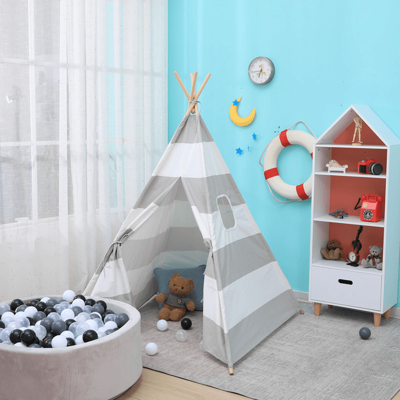 1.8M Kid Teepee Tent Folding Portable Childrens Playing House Game Tent Girls Boys Gift