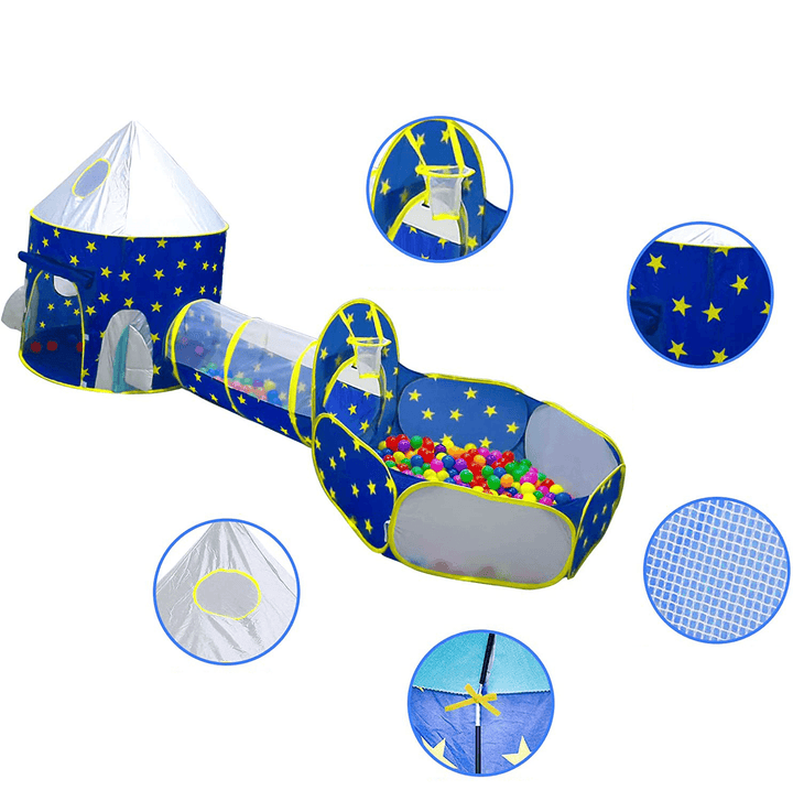 3-In-1 Kids Play Tent Crawling Tunnel Tent House Ball Pit Pool Children Game Gift