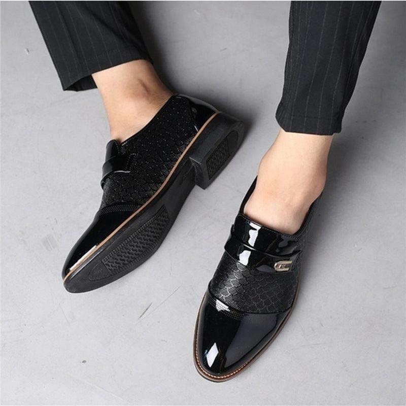 New Embossed Men's Leather Loafers - Stylish Artificial PU Leather Shoes