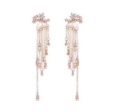 Shining Star Tassel Earrings Back Hanging Exquisite Earrings