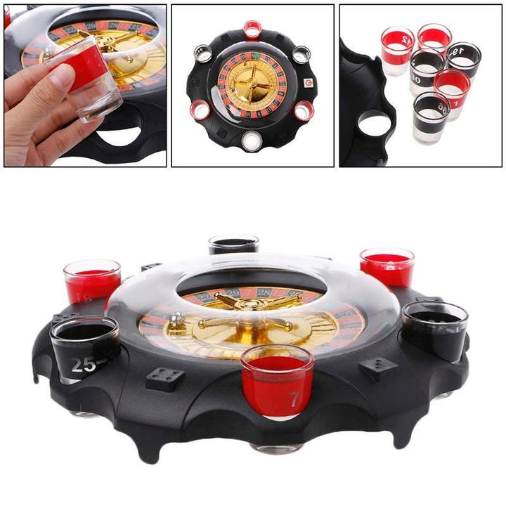 Electric Russian Lucky Wheel Roulette Wine Set (Photo color)