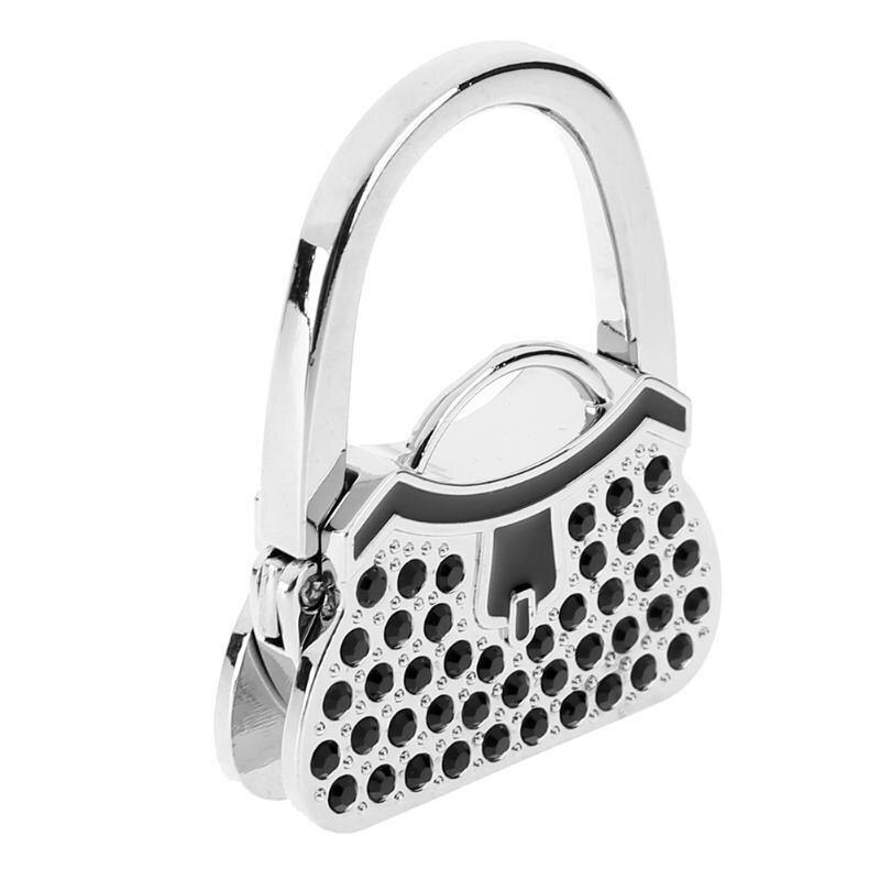 Handbag wallet rack portable folding bag rack crystal hook crystal rhinestone table decoration