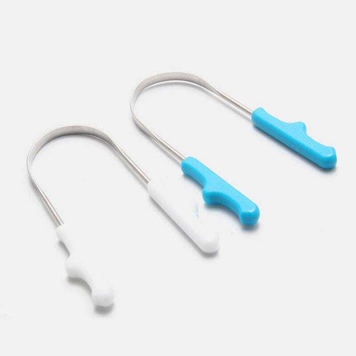 Tongue Cleaner Small Portable Non-Slip Stainless Steel Remove Bad Breath Tongue Scraper for Oral Care Tools