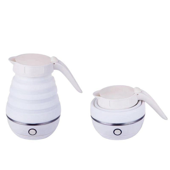 Foldable Kettle Stainless Steel Electric Silicone Kettle Traveller Kettle Portable  (White US 220V)