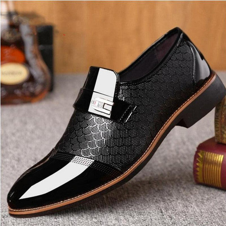 New Embossed Men's Leather Loafers - Stylish Artificial PU Leather Shoes