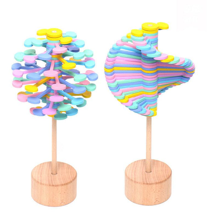 Solid Wooden Rotating Lollipop Fischer Series Creative Ornaments Decompression Toys Decompression Artifact Gyro