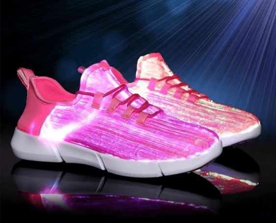 Fiber Optic LED Shoes USB Recharge Glowing Sneakers Man Llight Up Shoes