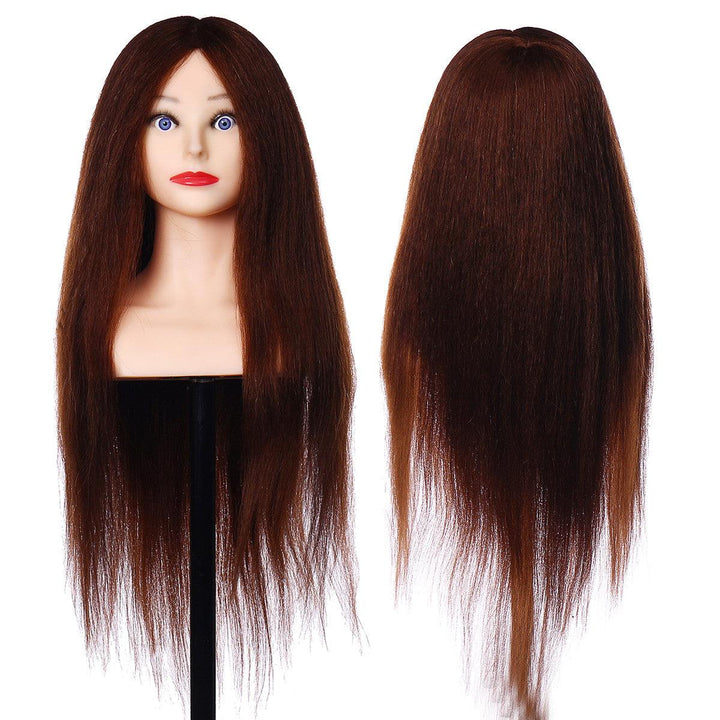 26'' 90% Real Human Hair Mannequin Head Hairdressing Training Head Model Salon - MRSLM