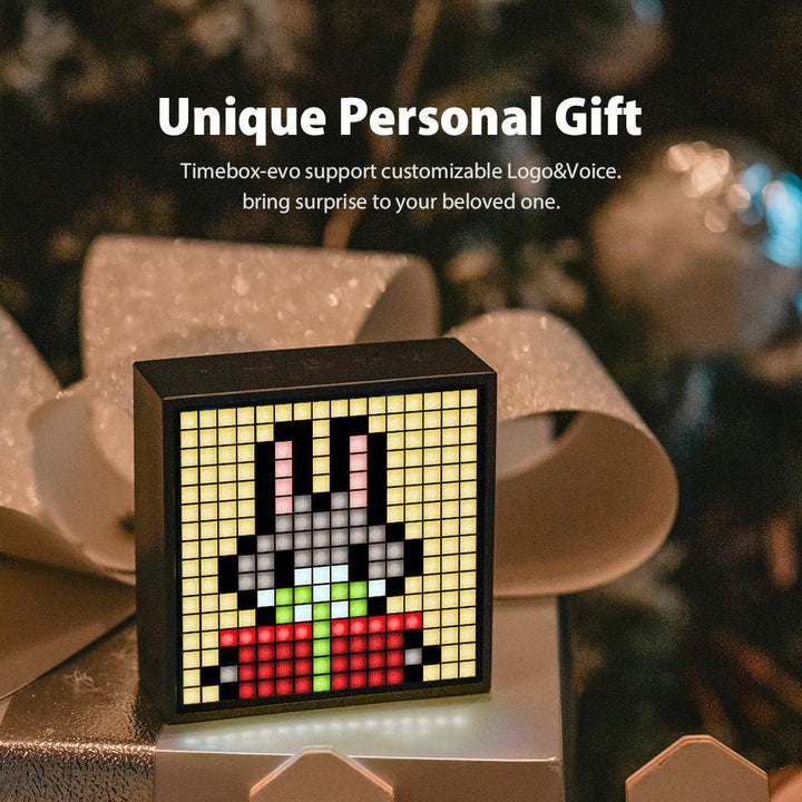 Bluetooth Portable Speaker with Clock Alarm Programmable LED Display for Pixel Art Creation Unique Gift