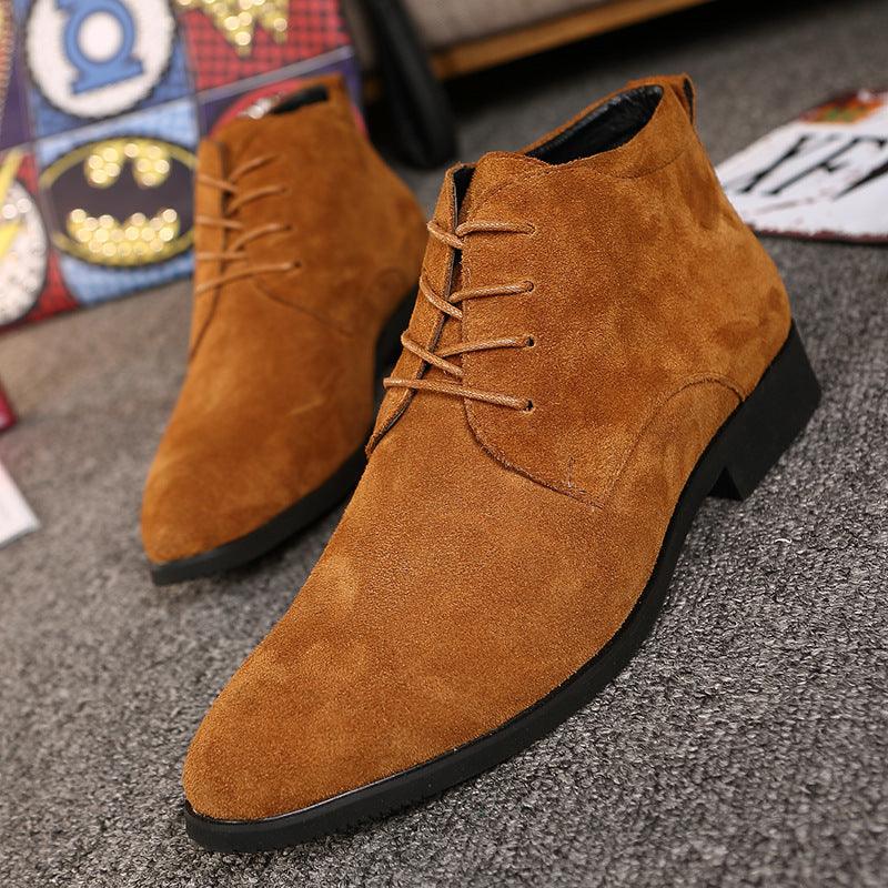 Men's Mid-top Lace-up Pointed Casual Shoes