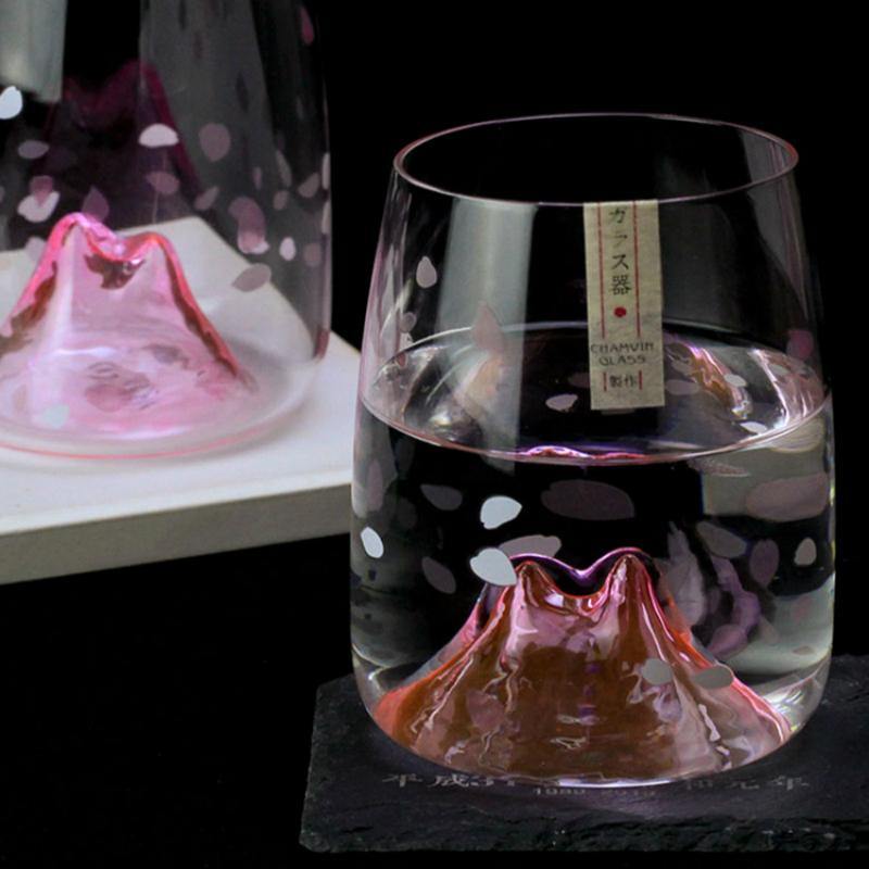 Cherry Blossoms Glass Cup Japanese Crystal Glass