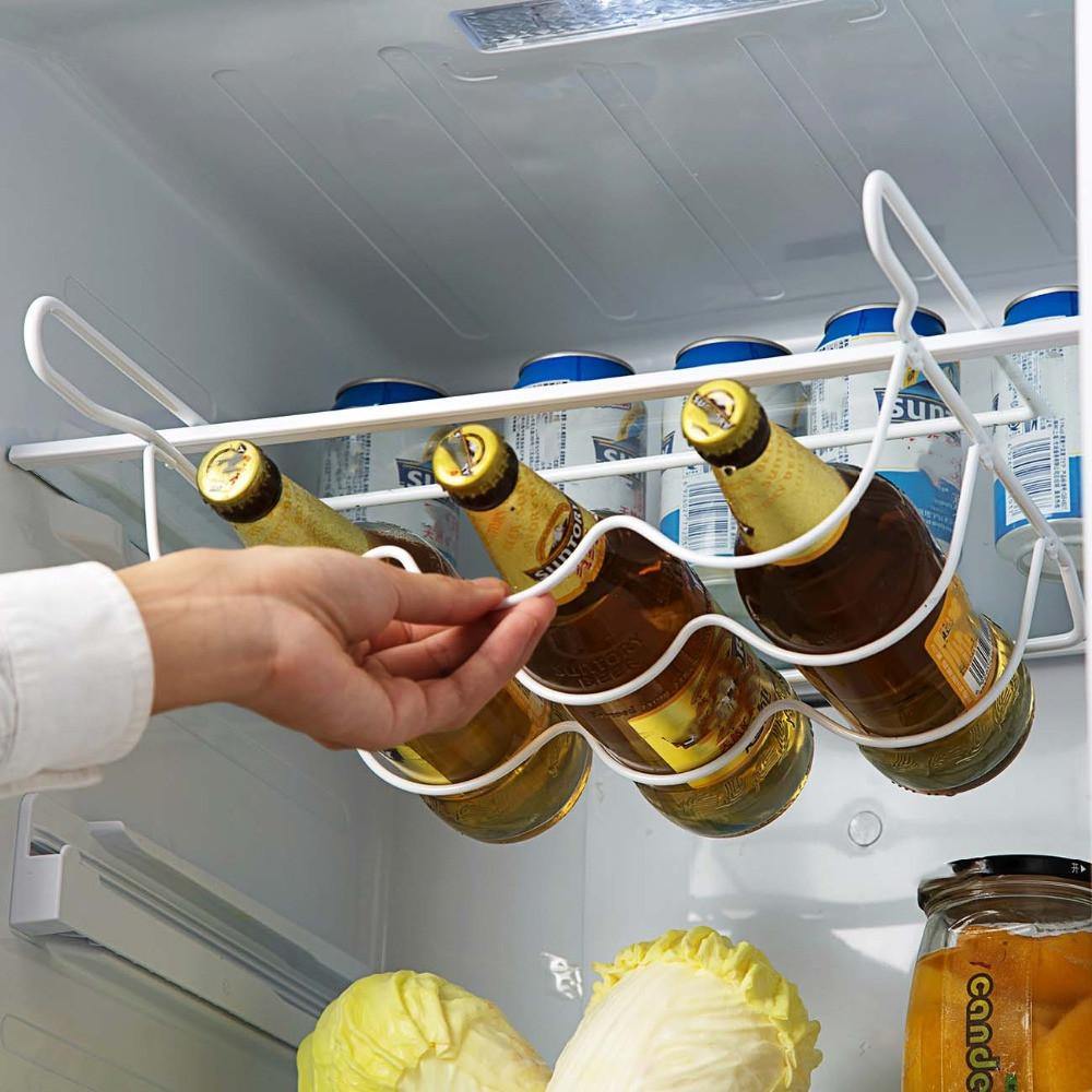 Wrought Iron Beer Rack Refrigerator Shelf (White)