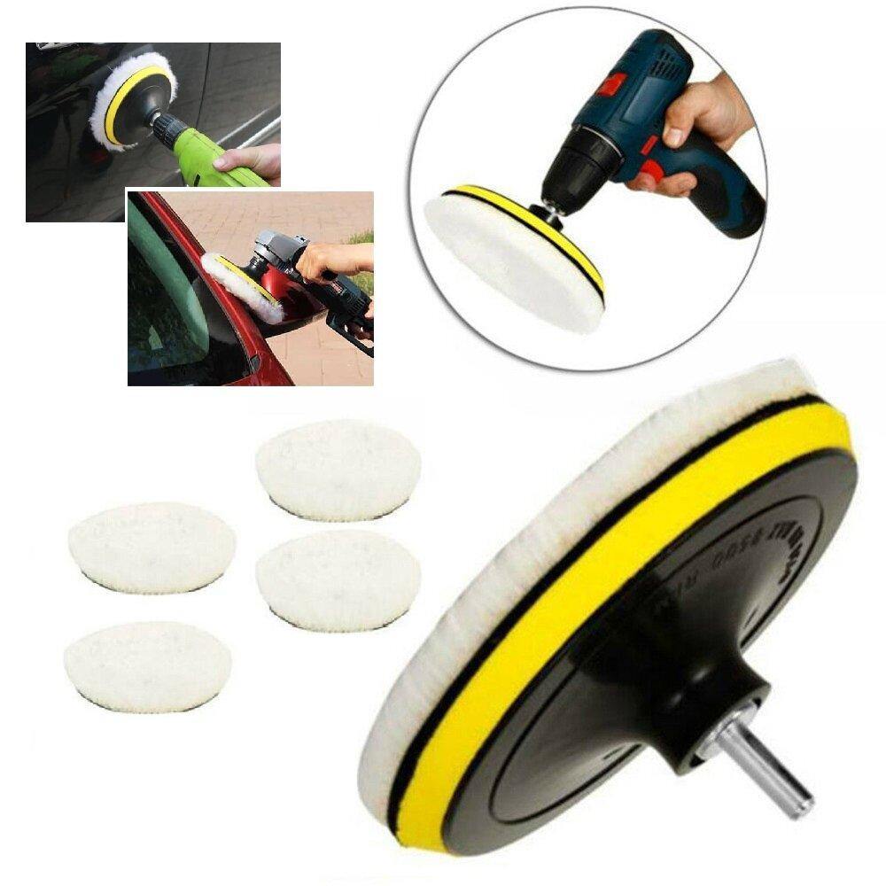 5-piece Set of Artificial Wool Waxing Cleaning Wool Pad Sponge Self-adhesive Polishing Disc for Mirror Polishing of Car Sofa Floor Glass - MRSLM