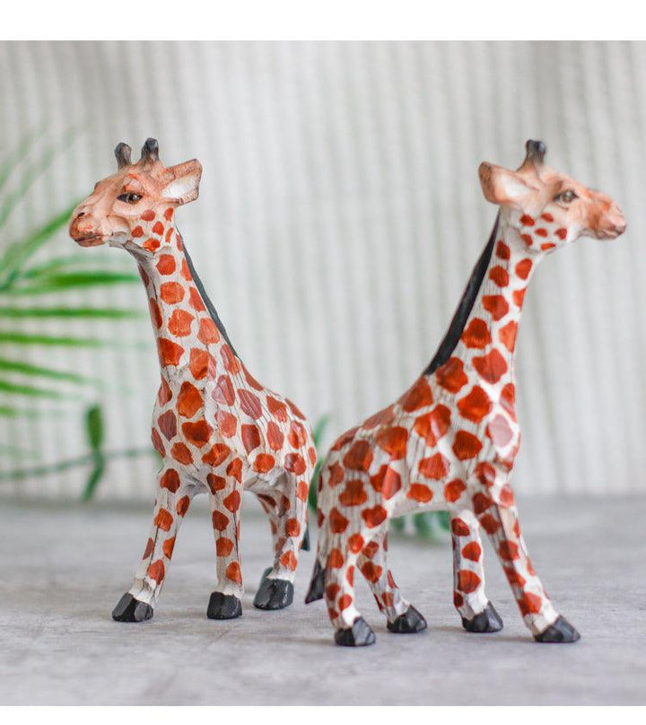 Modern Handmade Carving Giraffe Solid Wood Cute