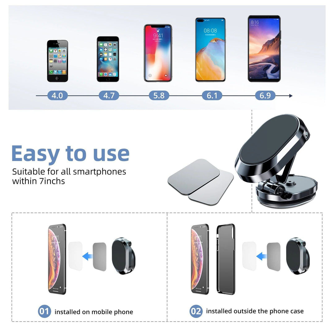 Universal 360¬∞ Rotatable Blue Car Air Vent Magnetic Phone Mount for 4-6" Devices