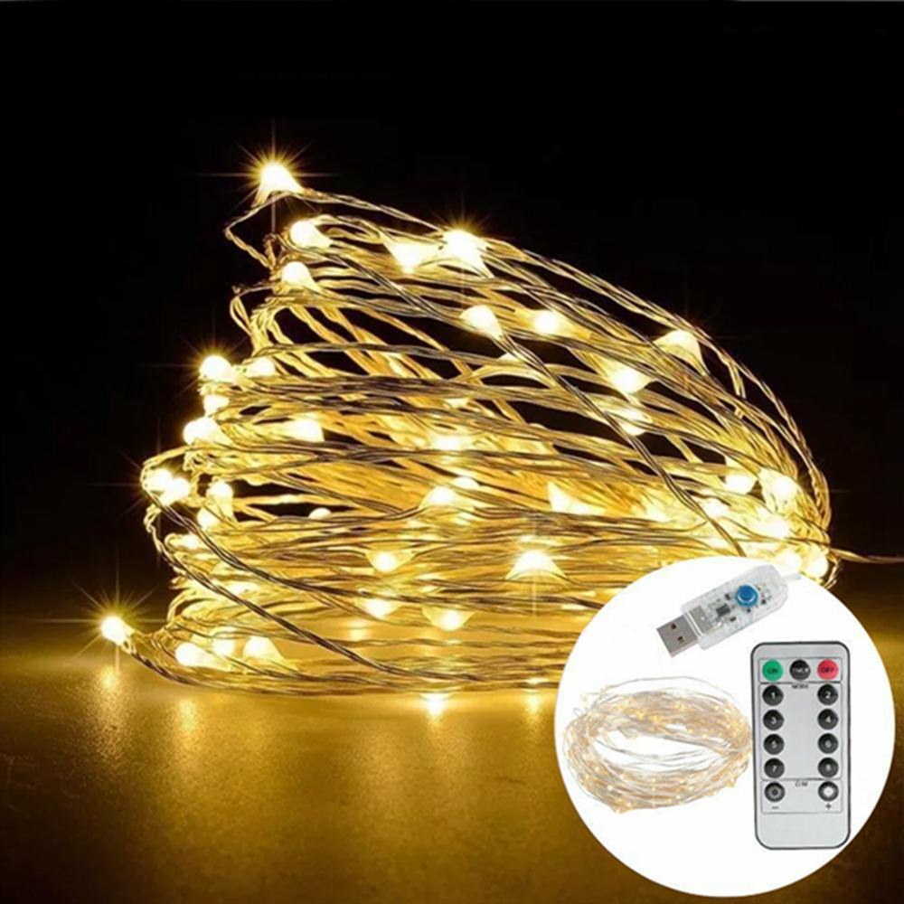 12M 100LED 8 Modes String Light USB Holiday Christmas Lights Decorative Lamp for Home Indoor Party Wedding Garland Christmas Decorations Clearance Christmas Lights