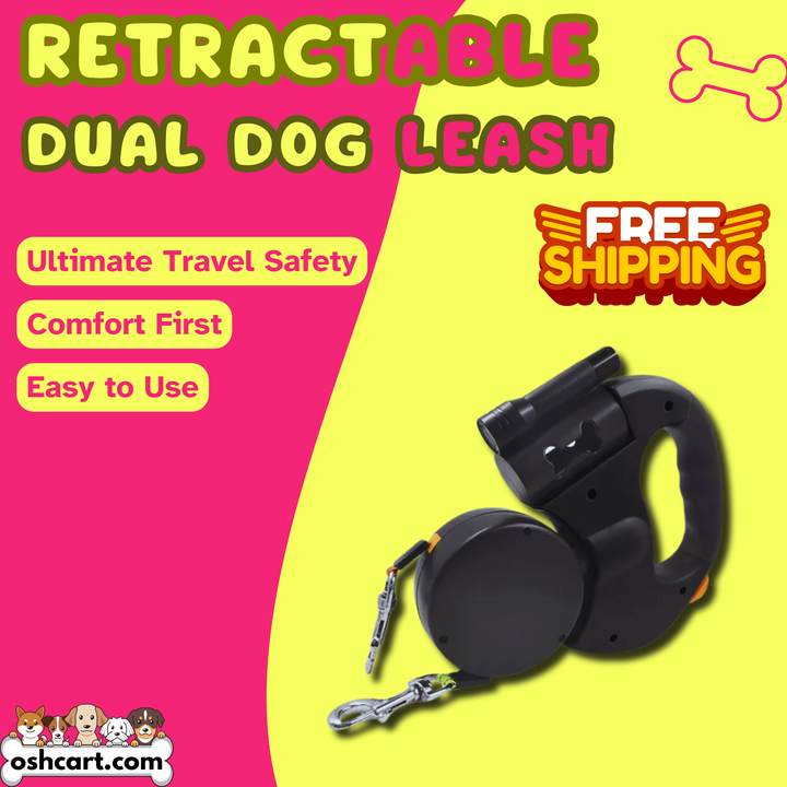 Zylo Retractable Dual Dog Leash