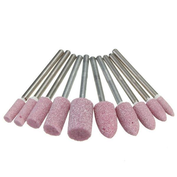 10pcs AbrasivE-mounted Stone Rotary Tool 1/8 Shank For Dremel - MRSLM