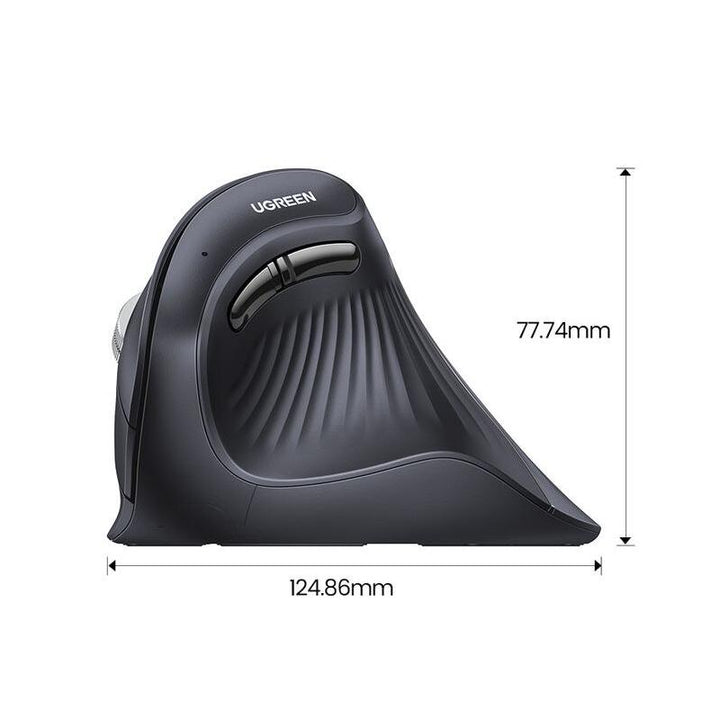 Ergonomic Vertical Wireless Mouse 4000DPI with Bluetooth & 2.4G, 6 Silent Buttons