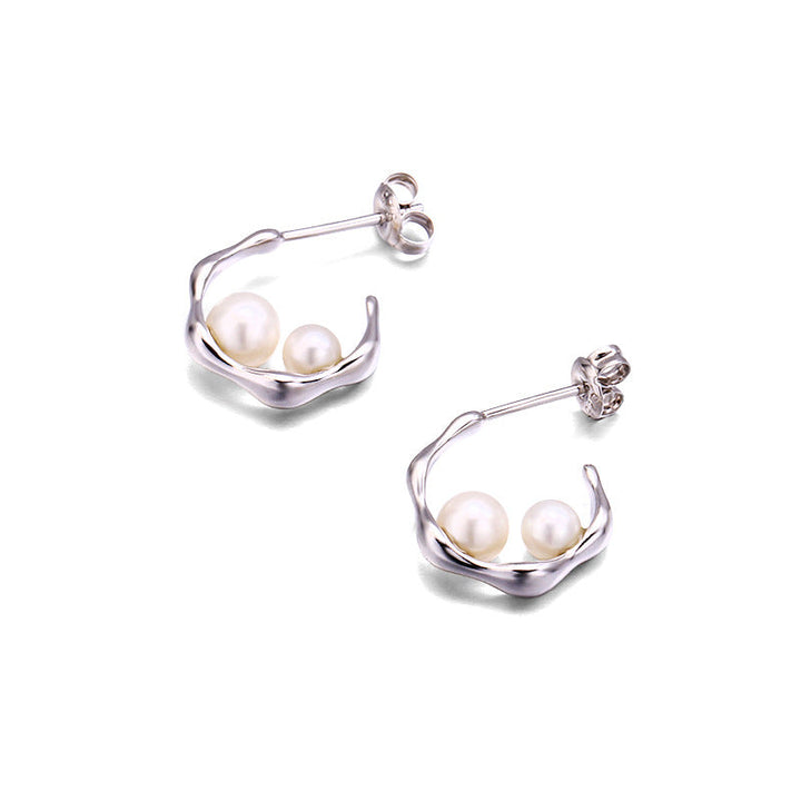 Light Luxury Cold Natural Pearl Earrings