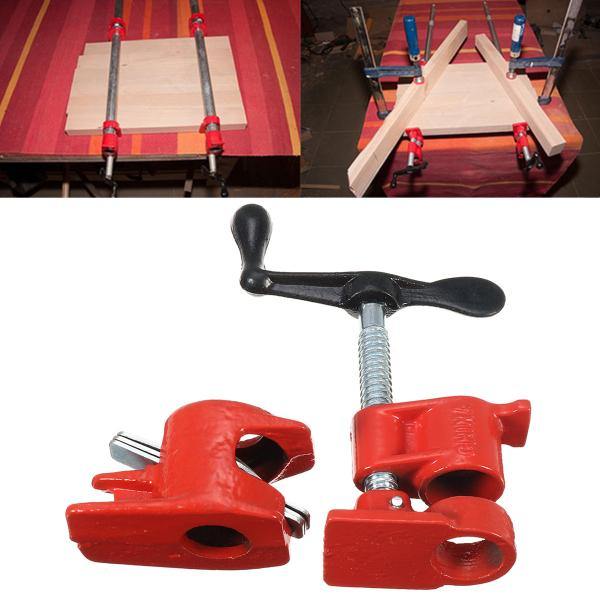 1/2inch Wood Gluing Pipe Clamp Set Heavy Duty Profesional Wood Working Cast Iron Carpenter's Clamp