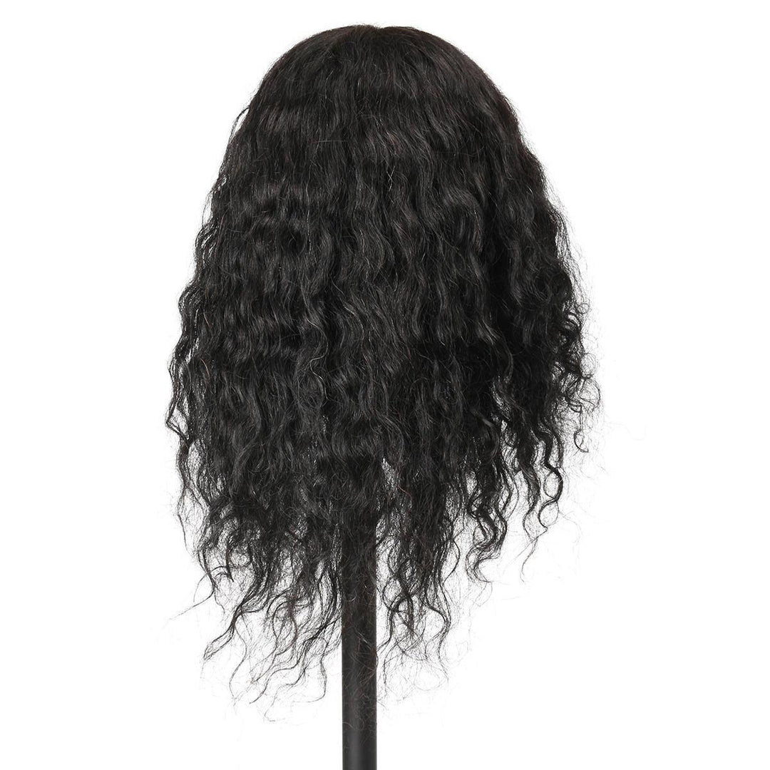 48cm 100% Human Hair Hairdressing Mannequin Head Practice Model Long Curly Hair