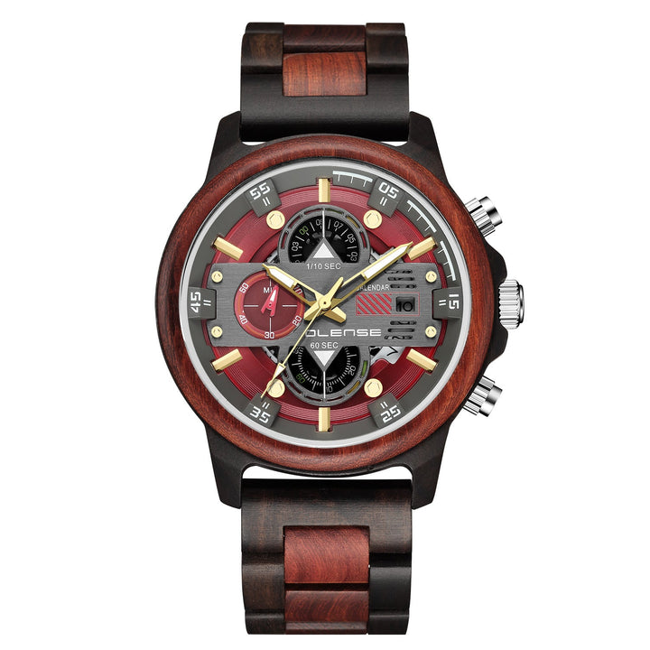 Men's Wood Watch Quartz Multifunctional Luminous