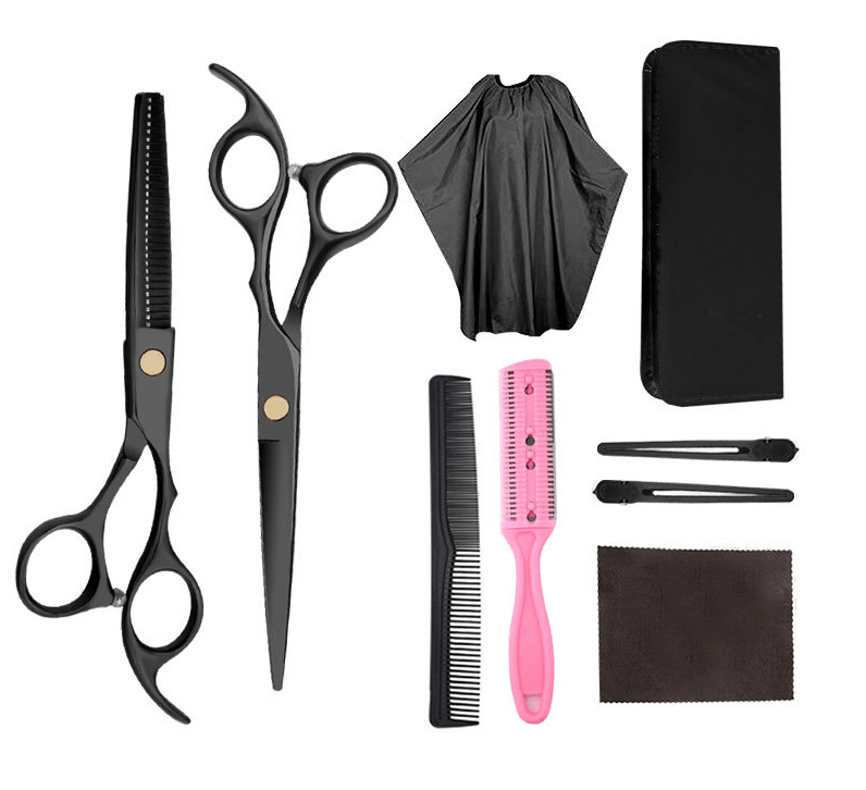 6-inch Barber Scissors Set Scissors Flat Shears Tooth Scissors Bangs Scissors Set (#01) - MRSLM