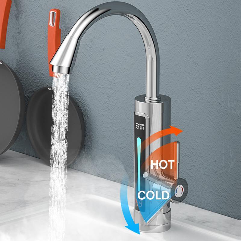 3300W Light Temp Display Electric Heater Instant Heating Hot Water Tap Faucet