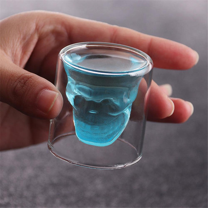 1Pcs Double Glass Skull Cup 75/150/250ml Transparent Milk Tea Coffee Water Mug Drinks Glass Reusable Tool Bar Accessories