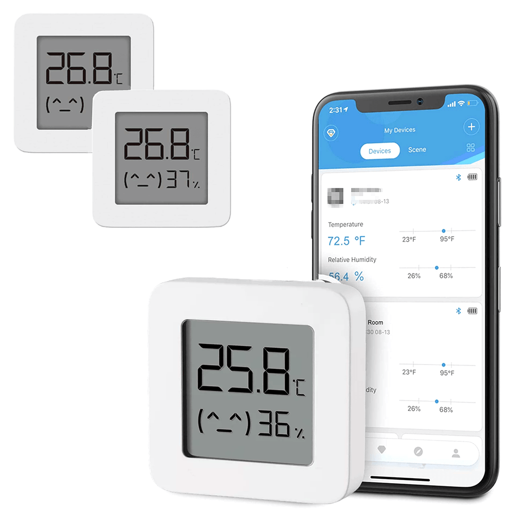 3PCS XIAOMI Mijia BT Bluetooth Thermometer 2 Wireless Smart Electric Digital Hygrometer Thermometer Work with Mijia APP