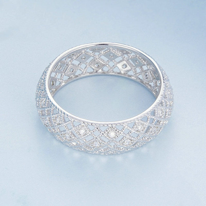 S925 Silver Delicate Mesh Wide Ring