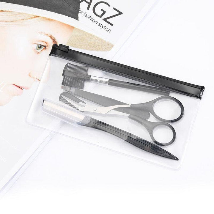 4 pcs Eyebrow Trimmer Suit Stereoscopic Cutting Eyebrow Skin Care Clip Comb for Girls