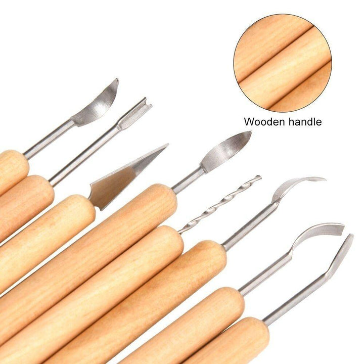 27PCS Clay Tools Soft Pottery Toolkit Set Sculpture Set Lace Cleaning Carving Knife Pottery Tools