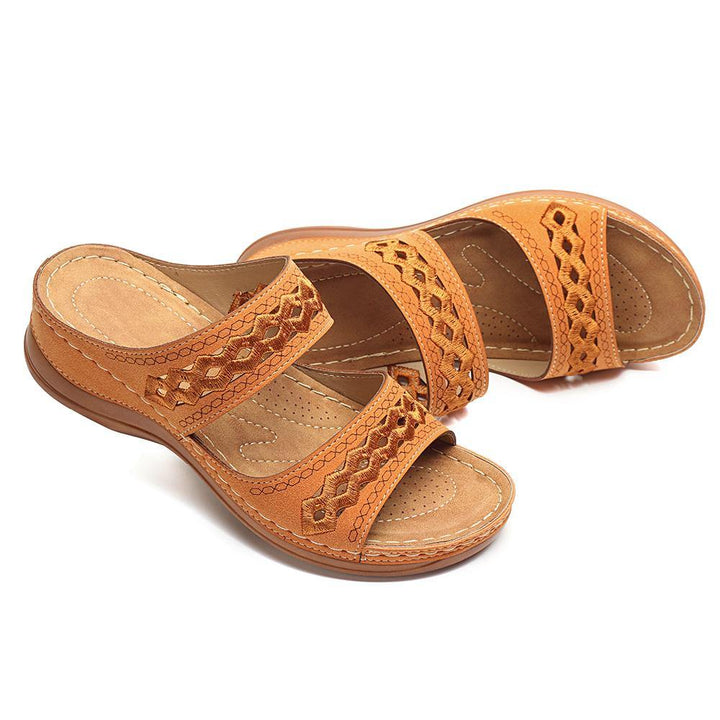 LOSTISY Handmade Stitching Hollow Casual Comfy Sandals - MRSLM