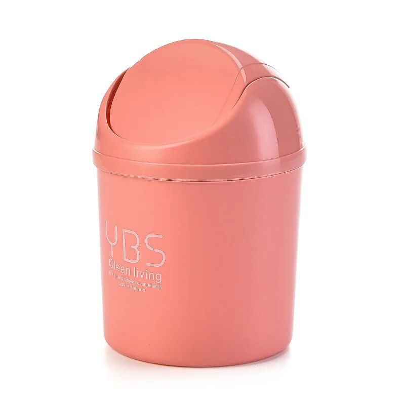 Compact Rolling Lid Mini Trash Bin - Portable Garbage Can for Car & Desk