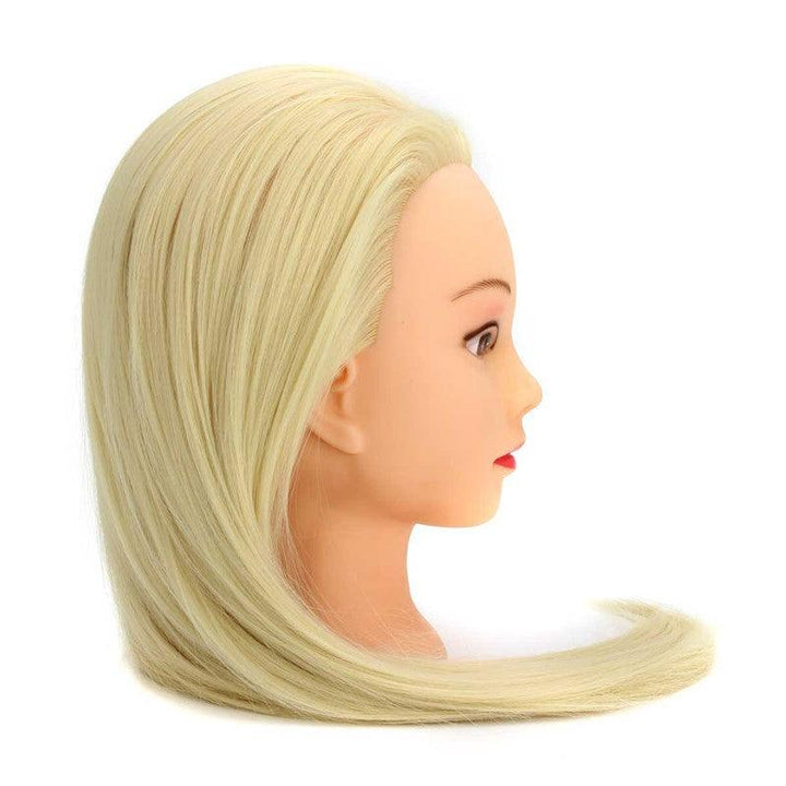 30% Real Hair Long Hairdressing Mannequin Training Practice Head Salon + Clamp