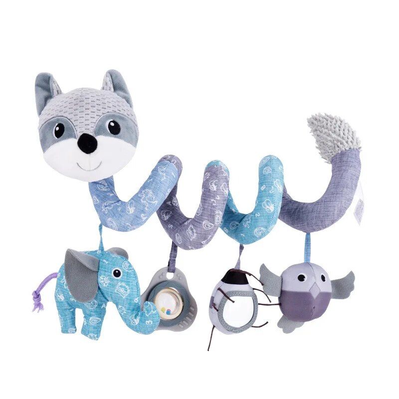 Plush Fox Spiral Activity Toy for Car Seats and Strollers