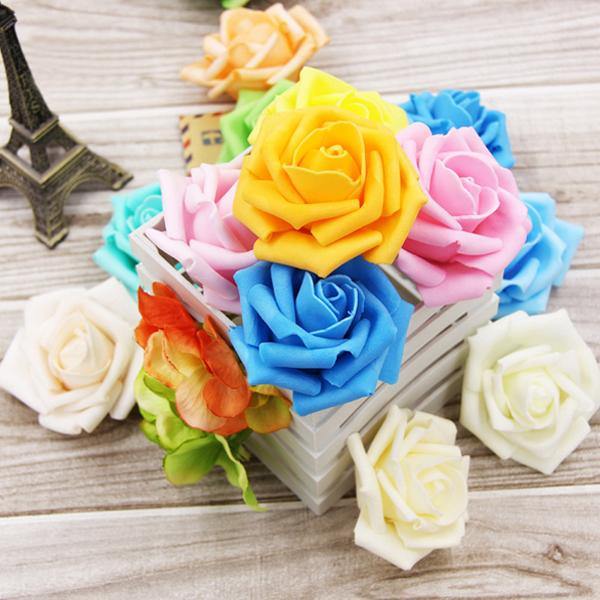 50pcs 7.5cm Artificial Simulation Foam Rose Bouquet Flower Ball Wedding Party Home Decoration