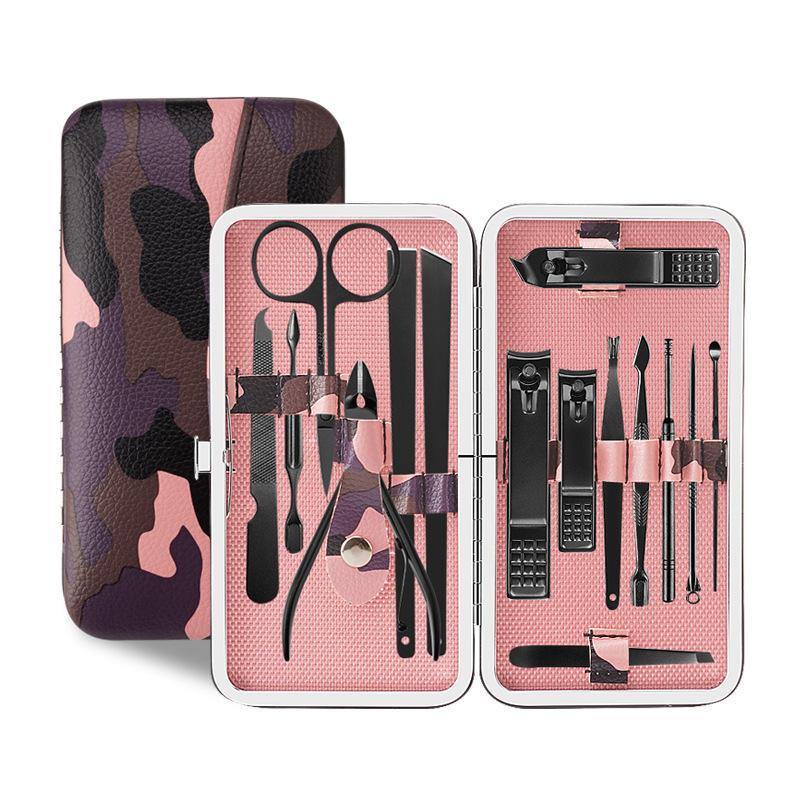 15Pcs Nail Clipper Set Nipper Cutter Scissors Tweezers Kit Stainless Steel Manicure Set - MRSLM